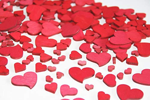 Unbekannt 240 STK Holz Herzen rot Hochzeit Tischschmuck Streuteile Holzherzen Holz Herz Dekoherzen Streuherzen Tischdekoration Streudeko Basteln Liebe Valentinstag Muttertag Tischdeko Holzherz