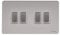 Schneider Electric Ultimate Screwless Flat Plate - 4 Gang Rocker 2 Way Light Switch, Single Pole, 16AX, GU1442WPN, Pearl Nickel with White Insert
