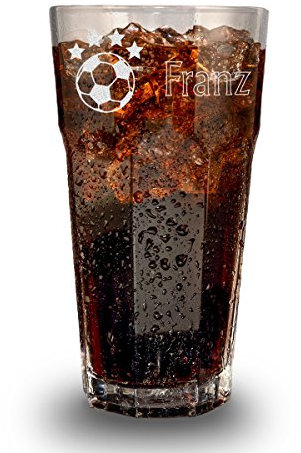 Verre à long drink avec gravure - Verre à cocktail 480 ml - Verre à bar personnalisé avec nom - Idée de cadeau d'anniversaire - Motif champion du monde de football