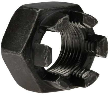 Reidl Kronenmuttern M 27 x 1,5 mm DIN 935 6/6 Au (Stahl - gedreht) blank 10 Stück
