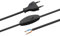 Meister Euro-Zuleitung mit Schalter - 2 Meter - schwarz - Kunststoffleitung H03VVH2-F2X0,75 - 2 Adern - IP20 / Anschlussleitung mit Euro-Stecker / Anschlusskabel / Installationsmaterial / 7442520