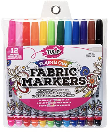 I Love To Create Tulip Permanent fabric markers Fine-writers 12pcs