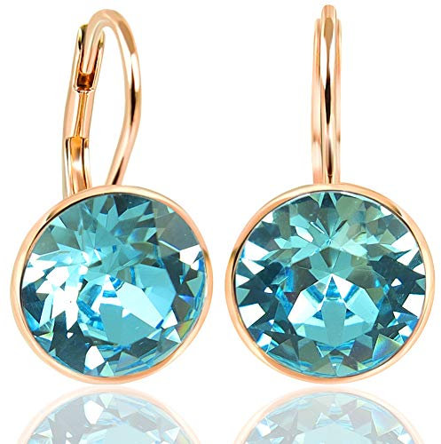 NOBEL SCHMUCK Ohrringe Rosegold Türkis 925 Sterling Silber Marken Kristalle aus Österreich