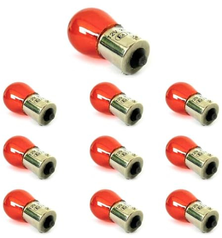 CARALL 10 Pezzi Lampadine Alogene 24V Per Camion (S25 BAU15S PY21W 24V 21W Arancione)