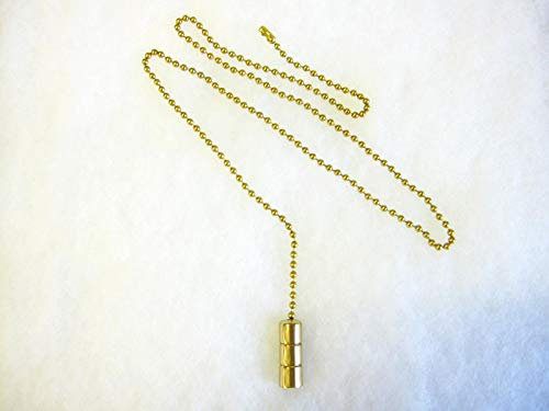 Penbrice Interiors Brass Cord Pull with Metal Chain Light & fan Gold Colour Bathroom Weight