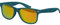 Balinco Sonnenbrille UV400 CAT 3 CE Rubber - mit Federscharnier für Damen & Herren (dunkelblau/grün - rot/orange verspiegelt)