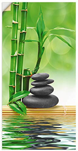 ARTland Wanddeko Wandtattoo selbstklebende Vinylfolie 30x60 cm Asiatische Motive Zen Asien Wellness Asiatisch Bambus See T5OP