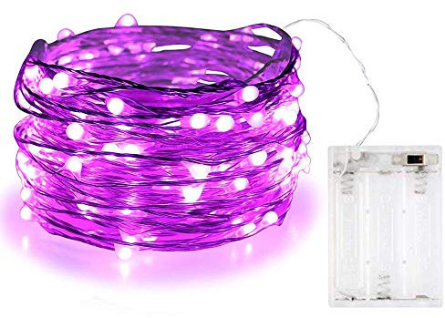 BOLWEO LED Lichterkette, 3M 30 LEDs Weihnachtsschnur-Lichter, Batteriebetrieben, Wasserdicht für Weihnachtsbaum, Festlich, Hochzeiten - Outdoor String Lichter (Lila)