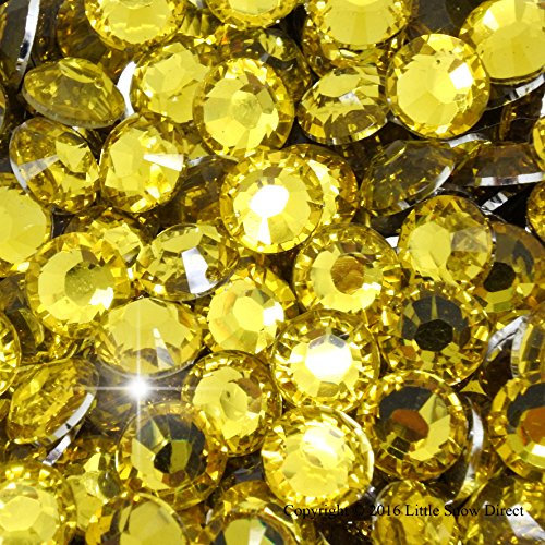 Little Snow Direct® Pack of 1000 Resin Crystal Flat Back Rhinestones Diamante Gems Nail Art & Crafts (Lemon, 2mm)