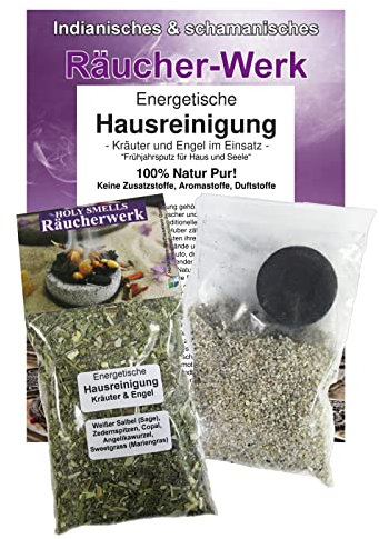 Naturheilmittel Heilsteine Methusalem GmbH Neu-Ulm Räucherset zum Räuchern mit Räucherwerk zum Ausräuchern von Räumen, Büro, Haus, Wohnung, Praxis. 4-Tlg. mit Räucherkohle + Räucheranleitung. 81040