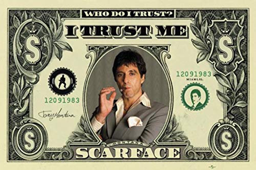 1art1 36660 Scarface - Dollar Bill Poster (91 x 61 cm)