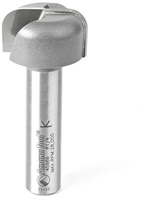 Amana Tool 45986 Carbide Tipped Bowl & Tray 1/4 R x 1-1/8 D x 5/8 CH x 1/2 Inch SHK Router Bit