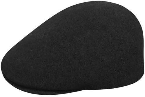 Kangol Seamless Wool Gatsby 507 Flatcap Schiebermütze Schnabelmütze Gatsbymütze Wollcap Schirmmütze (L (58-59 cm) - schwarz)