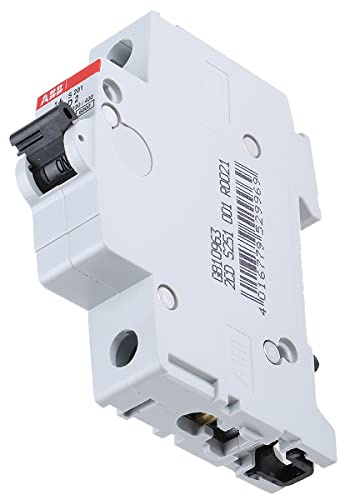 ABB S201-D2 Miniatur-Leitungsschutzschalter, 1-polig, Typ D, 6/10 kA Schaltleistung, 2 Ampere Strom (2CDS251001R0021)