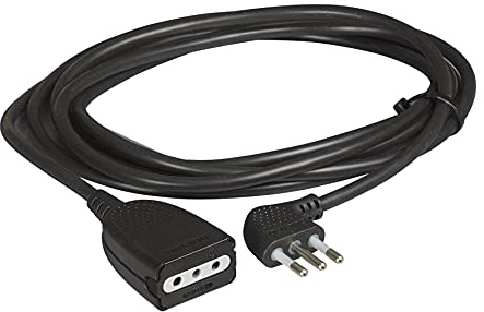 BTicino 2536N Prolunga Domestica, 3 x 0.75 mmq, Lunghezza 3 m con Spina e Presa 2P+T, 10A, Nero