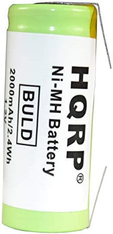 HQRP 42mm Long Battery Compatible with Braun 5000, 3745, 3761, 3762, 5000 Toothbrush Repair 2000mAh Professional Care Triumph Sanyo 346 Sanyo346, 42mm x 17mm