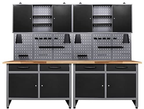 Ondis24 - Etabli Servante d'Atelier (Garage, Hangar) 6 pièces et Panneaux à Trous et Crochets à Outils