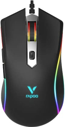Rapoo VPRO V280 beleuchtete Gaming Maus (Bewegungsannäherungssensor, 7000 DPI, 5 programmierbare Tasten, Beleuchtungssystem 16 Mio Farben) schwarz