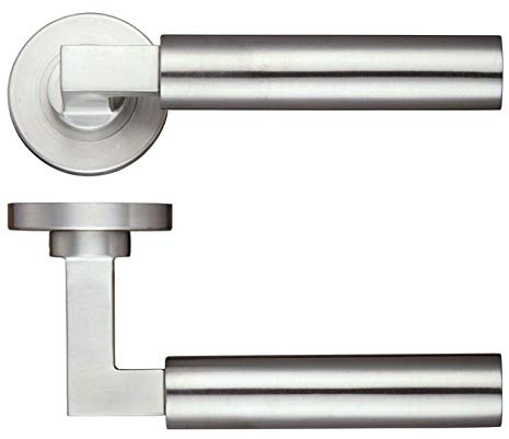 Zoo Orion Lever Door Handle On Rose Stainless Steel