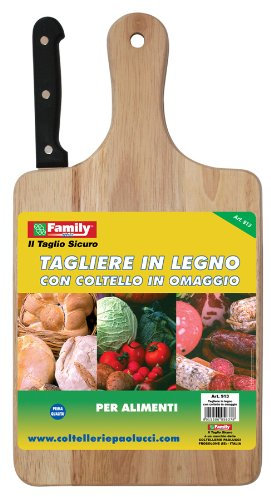 Tabla de cortar de madera con cuchillo para pan