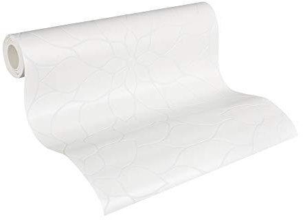 A.S. Création Architects Paper Paintable Non-Woven Wallpaper Pigment Classic Wallpaper 10.05 m x 0.53 m White Made in Germany 950710 9507-10