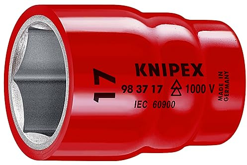 KNIPEX Steckschlüsseleinsatz, 98 37 14 | Geeignet für Sechskantschrauben mit Innenvierkant 3/8 46 mm