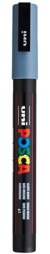 Faber-Castell uni-ball 186535 - Marqueur uni POSCA PC-3M, 0.9-1.3 mm, gris ardoise