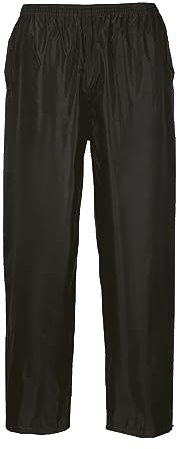 Portwest Klassische Regenhose für Erwachsene, Größe: XXL, Farbe: Schwarz, S441BKRXXL