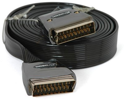 Proson Câble EUROCONNECTEUR plat 3 ts - Câble Euroconnecteur vers 3 mts de Longueur, connecteurs métalliques Câble plat