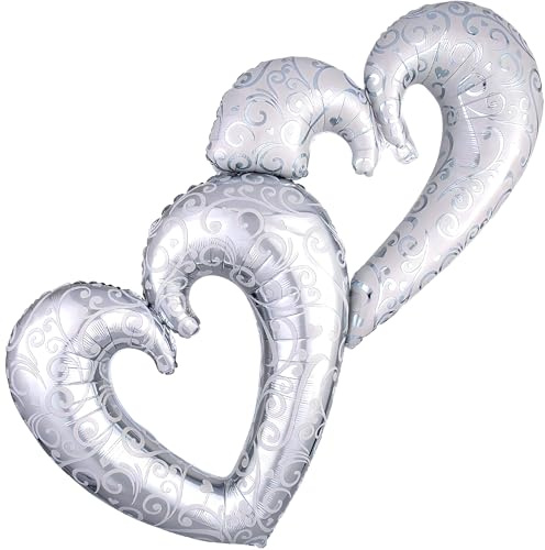 Amscan 3130201 Multib: Interlock Hearts Silve