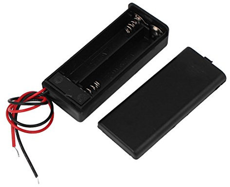 sourcing map 2 x AAA Batterie Halter Gehäuse Kasten Schalter Kabel 3V Ausgang Schwarz