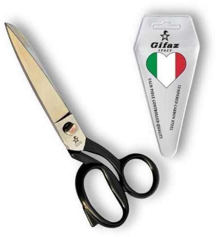 GIFAZ Professionelle und präzise Schneiderscheren sowie SCHNEIDEWERKZEUG aus robustem und scharfem Stahl für Schneider- und Schneidarbeiten, hergestellt in Italien (Schwarz, CM. 30 = 12 POLL.)