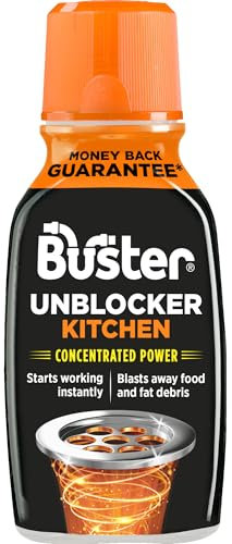 Buster Kitchen Plughole Unblocker, 200g, Kitchen Drains & Sinks Unblocker, Blasts Fat & Food Debris – Fast-Acting Plughole Unclogger, Clears Blockages & Slow-Draining Water