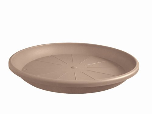 Geli Thermo Plastic Cylindro Soucoupe ronde en plastique pour pot de fleurs 11 cm taupe 40