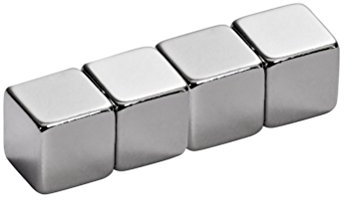 ALCO-Albert 7058A27 - Würfelmagnete Neodym, verchromt, 4 Stück auf Blisterkarte, 1 x 1 x 1 cm