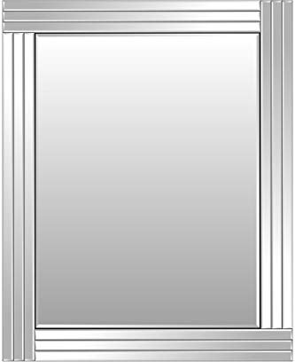 Large Venetian Modern Bevelled Wall Mirror, Silver, 144 x 116 cm