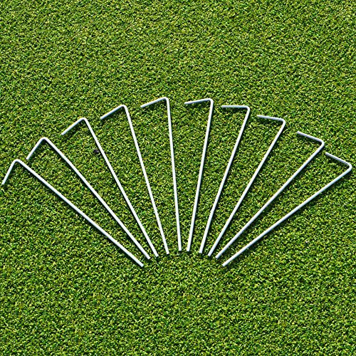 FORZA Heavy Duty Steel Tent Pegs | Durable, Weather-Resistant Hooks for Securing Sports and Camping Equipment | Packs of 10, 20, 1000 - Two Sizes (Pack of 20, 9in Deep)