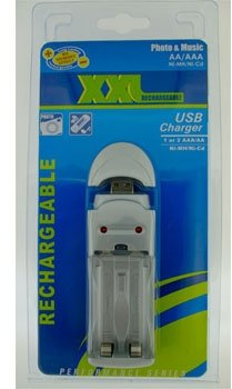 ChiliTec Akku-Ladegerät USB für 2x Micro AAA/Mignon AA, 1.2 V DC, 5 V DC
