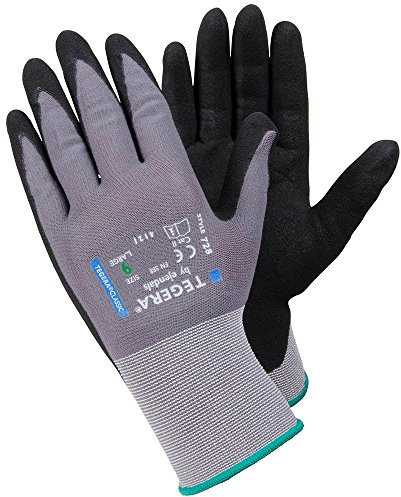 Tegera - 60701 728 guante, nitrilo, negro/gris, talla 7