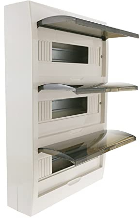 BeMatik - Caja de distribución eléctrica de 36 módulos de 17.5 mm de Superficie de plástico ABS SPN IP40