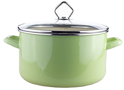 Krüger 31724PAG Juist Casserole Émail sur Acier Vert Pastel 24 cm