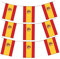 SHATCHI Crest Spain Spanish National Fabric Bunting 3M 10 Flags Rugby Football Fans Decorations Europe Country Support, Multi
