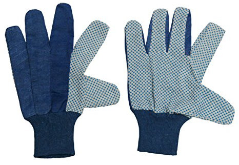 Xclou Gartenhandschuhe, Universalhandschuhe mit dunkelblauen Gumminoppen, Handschuh für Arbeitsschutz, Fingerschutz, Größe 10 (XL), ca. 26 x 11 x 1 cm, blau