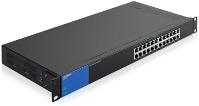 Linksys Switch PoE non manageable Gigabit avec 24 ports (dont 12 PoE +) LGS124P-EU (120 W pour entreprise, bureau, surveillance IP, Ethernet avec boîtier métallique)