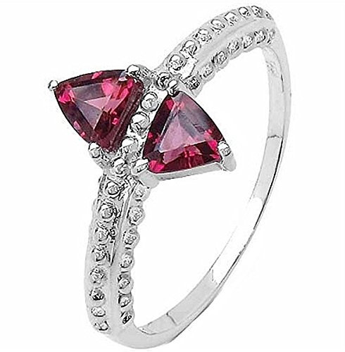 Schmuck-Schmidt-Verführerischer Rhodolith-Ring 0,60 Karat-925 Sterling Silber-Gr.58