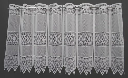 frankgardinen Scheibengardine Jacquard grafisch 45 cm hoch Breite der Gardine durch gekaufte Menge in 13 cm Schritten wählbar Farbe: Weiß …