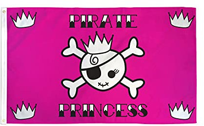 AZ FLAG - Flagge Pirat Fürstin - 150x90 cm - Piraten Prinzessin Fahne 100% Polyester mit Messing-Ösen - 110g