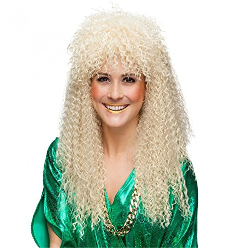 Perücke 80er Jahre gelockt blond Langhaar Damenperücke Fasching Mottoparty