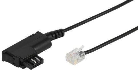 Vivanco DSL Splitter Anschlusskabel 3 m (TAE-F Stecker - RJ 12 Stecker) mit versetzter Rastnase schwarz