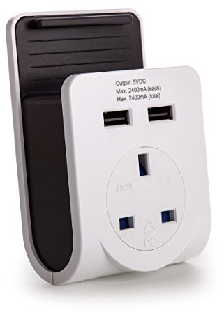 1 Gang Power Adaptor with 2 USB Ports